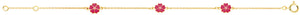 Bracelet enfant avec fleurs fuchsia en or 18ct