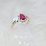 Bague en or jaune 18 ct Rubis et diamants 317-93