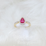 Bague en or jaune 18 ct Rubis et diamants 317-93