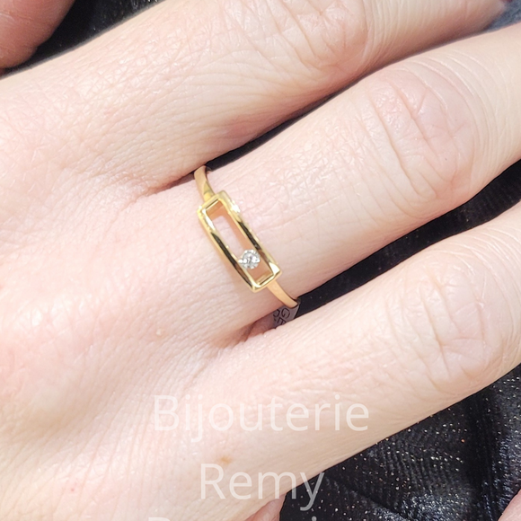 Bague en Or jaune 18CT et diamant 315-55