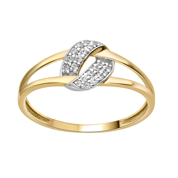 Bague bicolore avec zirconiums en 18ct 321-87
