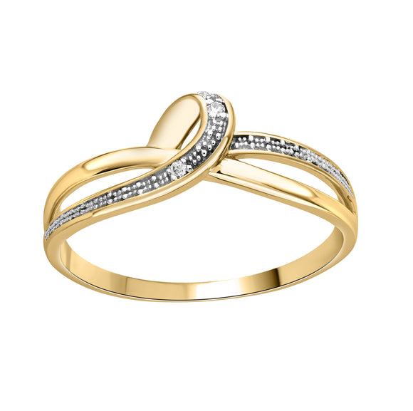 Bague bicolore avec diamants en or 9ct 425-19