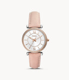 Carlie acier cuir rose