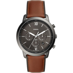 Chrono Neutra Anthracite / cuir marron