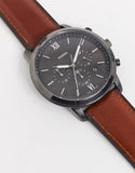 Chrono Neutra Anthracite / cuir marron