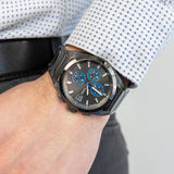 Chrono Everett acier cadrans bleus