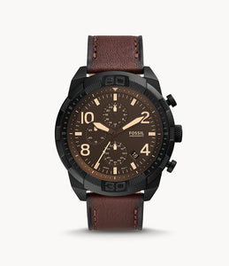 Montre Fossil Bronson chronographe cuir brun