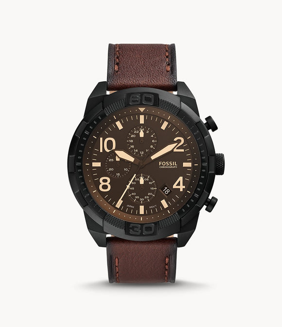 Montre Fossil Bronson chronographe cuir brun