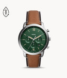 Chrono Neutra cadran vert cuir clair