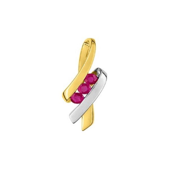 Pendentif en or 18ct et rubis