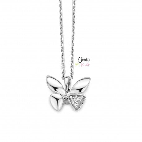 Collier Papillon en argent avec zirconium