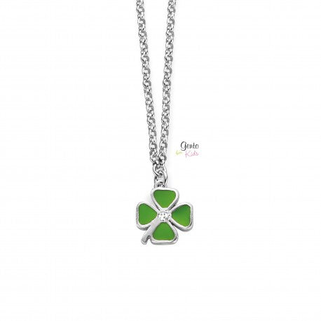 Collier trèfle vert