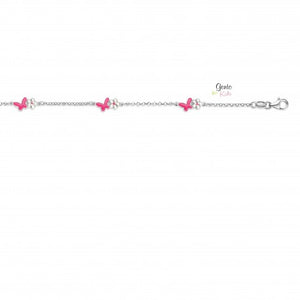 Bracelet fleurs en argent et email
