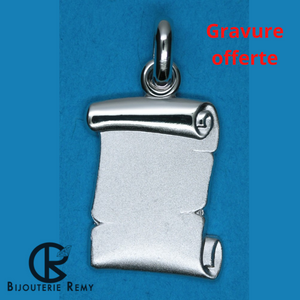 Pendentif Parchemin en argent (grand modèle)
