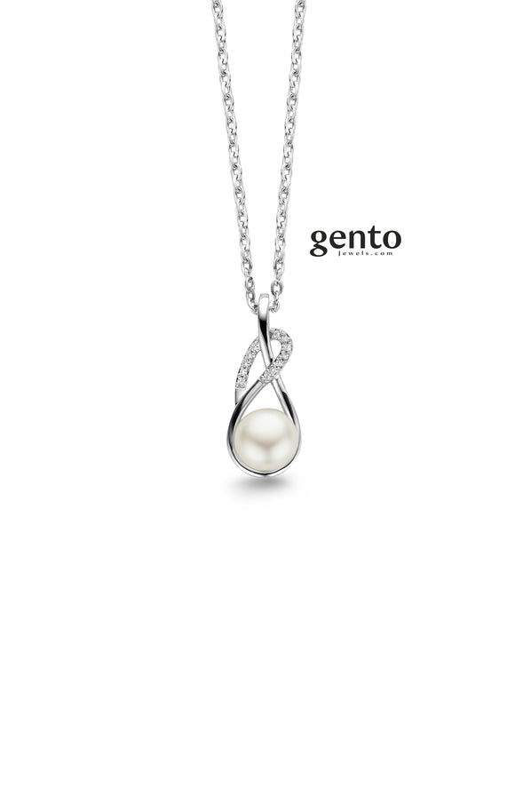 Collier perle et argent IB63
