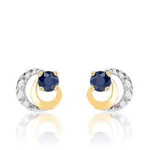 Boucles d'oreilles en or 18 ct et saphir 384-385