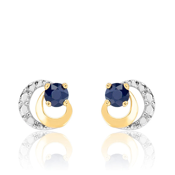 Boucles d'oreilles en or 18 ct et saphir 384-385