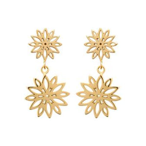 Boucles Plaqué or fleurs