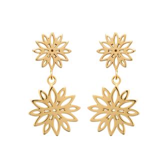 Boucles Plaqué or fleurs