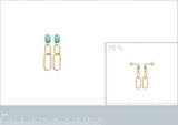 Boucles Zazie Plaqué or et Amazonite