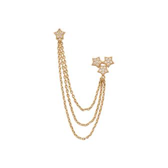 Mono boucle plaqué or et zirconium