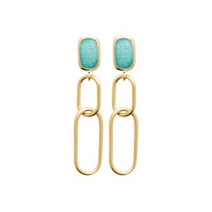 Boucles Zazie Plaqué or et Amazonite