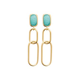 Boucles Zazie Plaqué or et Amazonite