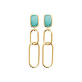 Boucles Zazie Plaqué or et Amazonite