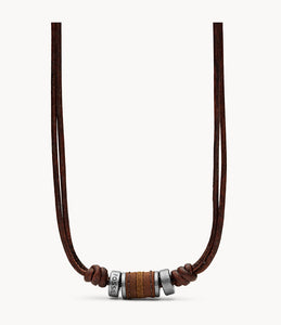 Collier Marius en cuir et acier