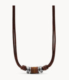 Collier Marius en cuir et acier