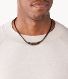 Collier Marius en cuir et acier