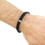 Bracelet Fossil double rang noir