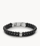 Bracelet Fossil double rang noir