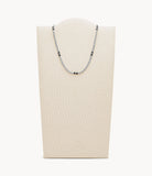 Collier Basile en acier et marbre noir