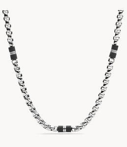 Collier Basile en acier et marbre noir