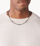 Collier Basile en acier et marbre noir