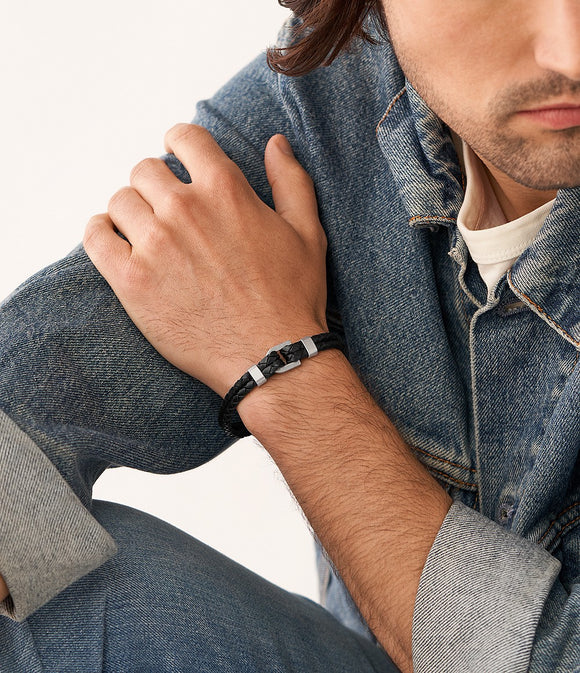 Bracelet Fossil Léo noir