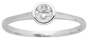 Solitaire en Or Blanc 18CT et zirconium 304-89