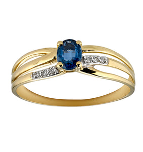 Bague or 18ct Saphirs et diamants 317-102