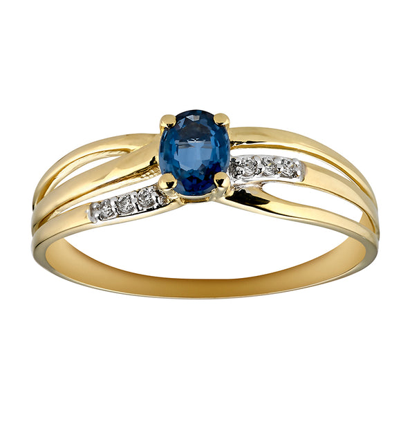 Bague or 18ct Saphirs et diamants 317-102