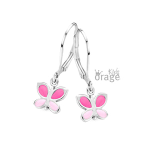 Boucles papillons roses K2520