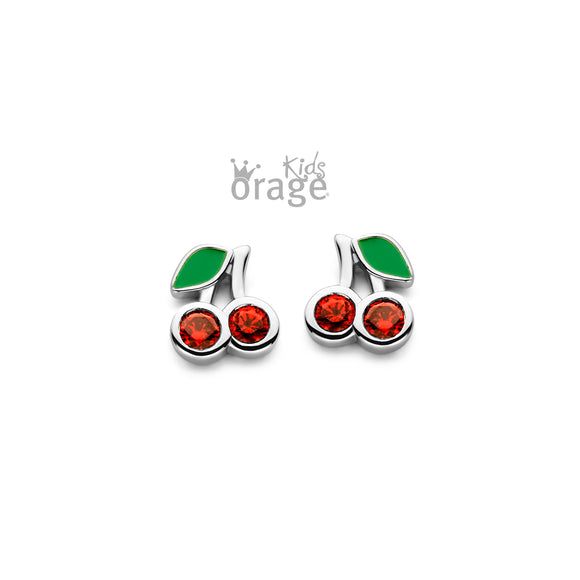 Boucles cerises avec zirconium rouges K2530