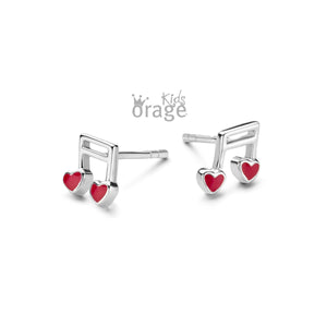Boucles notes de musique et coeurs rouges