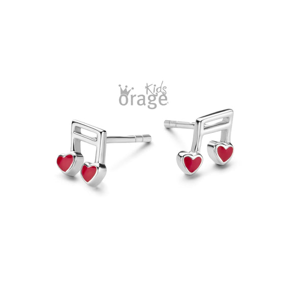 Boucles notes de musique et coeurs rouges