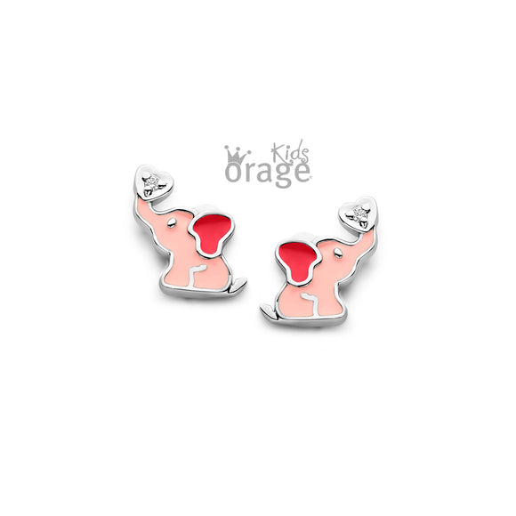 Boucles d'oreilles éléphants roses