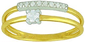 Bague bicolore avec zirconiums en 9ct 421-229
