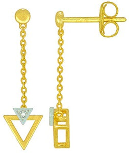 Boucles d'oreilles en or jaune 9ct et diamants 482-89