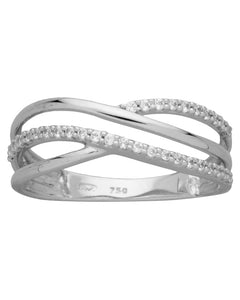 Bague en or blanc 9ct et zirconium 401-278