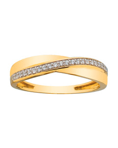 Bague bicolore avec zirconiums en 9ct 421-234