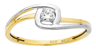 Bague bicolore Or 9ct et zirconiums 421-170